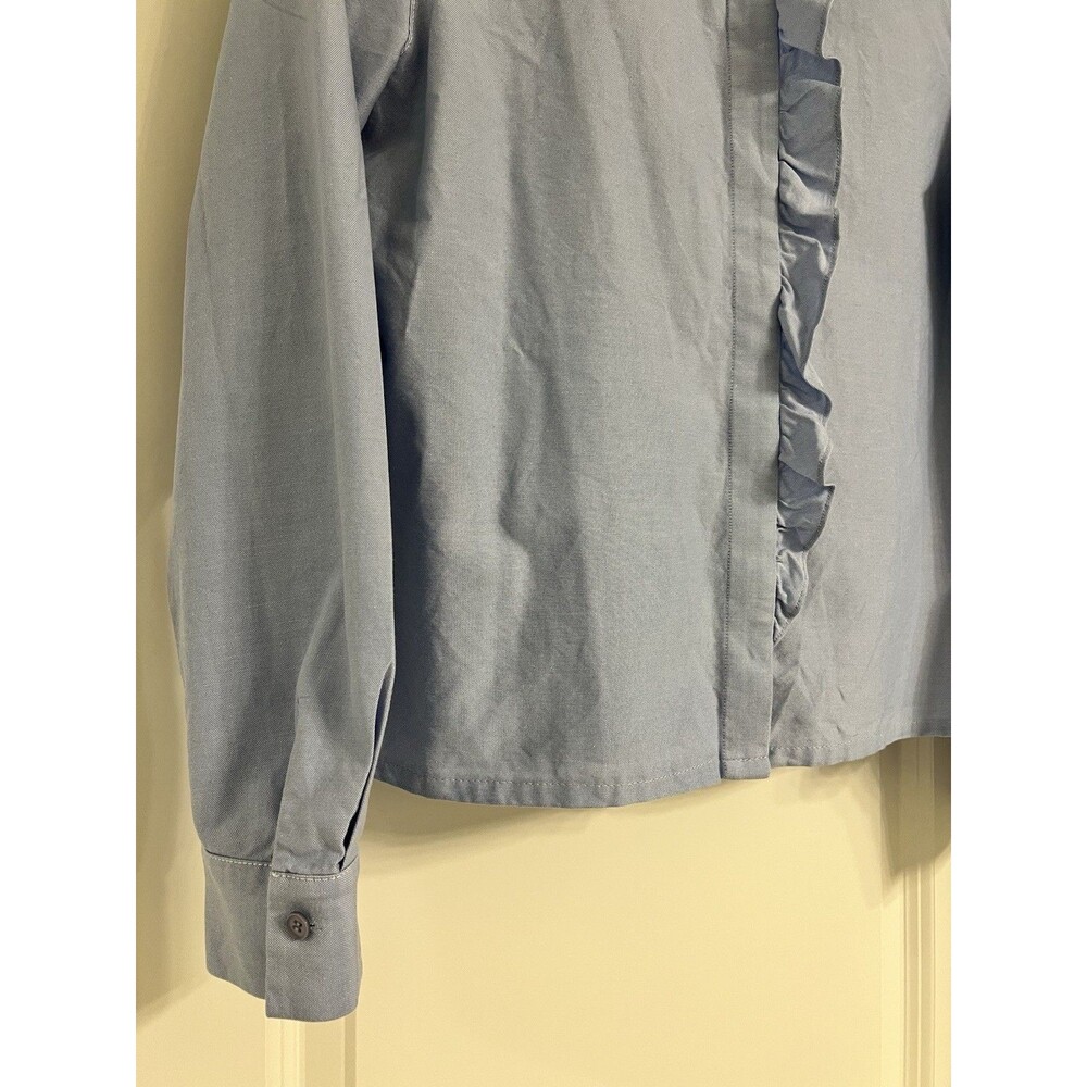 Lafayette 148 Ruffled Chambray Buttondown Shirt M… - image 2